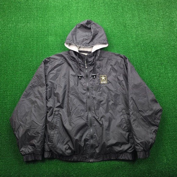 Oarsman US Army Windbreaker Field Jacket Mens XL 1775 Embroidered Eagle Hooded - Picture 3 of 12